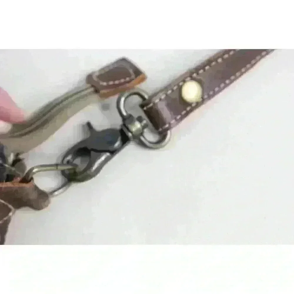Myra Bag Western Cowgirl On Hide Leather Medium Brown Satchel Crossbody Purse‎